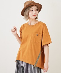 CUBE SUGAR（キューブシュガー）の「天竺カットソーチロリアンテープビッグTシャツ（Tシャツ/カットソー）」