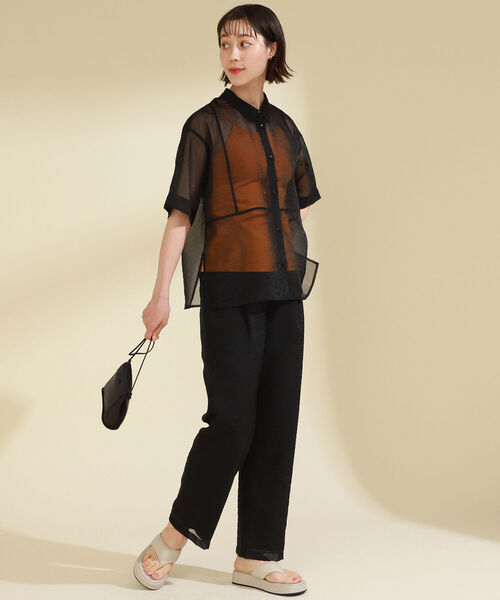 Ray BEAMS（レイビームス）の「Ray BEAMS / オーガンジー レギュラーカラー シャツ（シャツ/ブラウス・レディース・ブラック/ベージュ・ONE SIZE）」の17枚目の写真