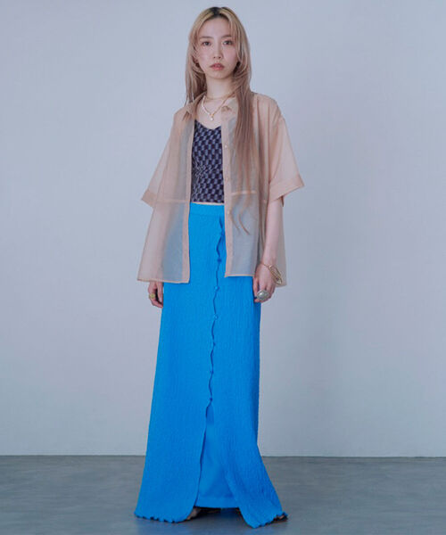 Ray BEAMS（レイビームス）の「Ray BEAMS / オーガンジー レギュラーカラー シャツ（シャツ/ブラウス・レディース・ブラック/ベージュ・ONE SIZE）」の18枚目の写真