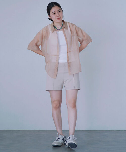 Ray BEAMS（レイビームス）の「Ray BEAMS / オーガンジー レギュラーカラー シャツ（シャツ/ブラウス・レディース・ブラック/ベージュ・ONE SIZE）」の14枚目の写真