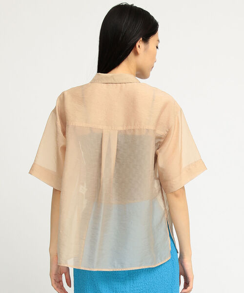 Ray BEAMS（レイビームス）の「Ray BEAMS / オーガンジー レギュラーカラー シャツ（シャツ/ブラウス・レディース・ブラック/ベージュ・ONE SIZE）」の5枚目の写真