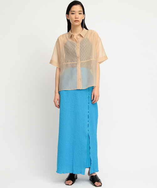 Ray BEAMS（レイビームス）の「Ray BEAMS / オーガンジー レギュラーカラー シャツ（シャツ/ブラウス・レディース・ブラック/ベージュ・ONE SIZE）」の11枚目の写真