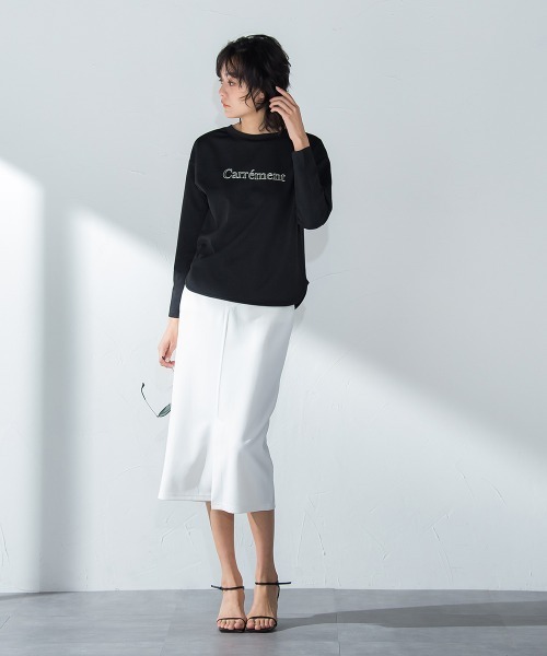 MAYSON GREY（メイソングレイ）の「【socolla】ステッチロゴヘルシープルオーバー≪洗濯機で洗える≫（Tシャツ/カットソー・レディース・ブラック/オフホワイト/ブルー・M）」の4枚目の写真