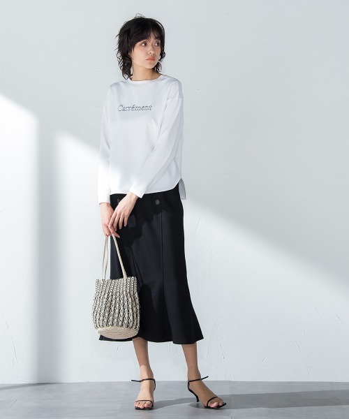 MAYSON GREY（メイソングレイ）の「【socolla】ステッチロゴヘルシープルオーバー≪洗濯機で洗える≫（Tシャツ/カットソー・レディース・ブラック/オフホワイト/ブルー・M）」の16枚目の写真