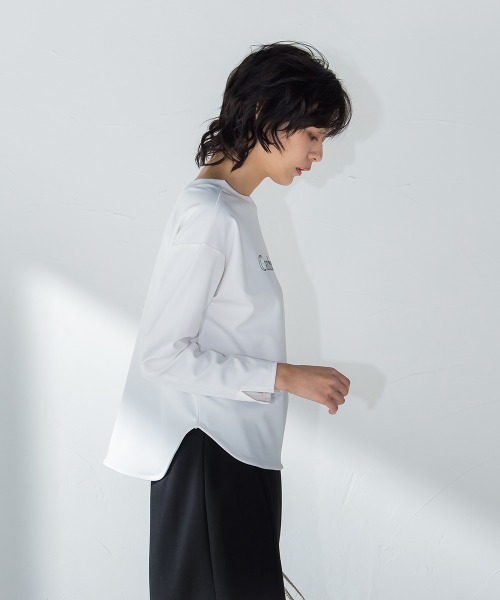 MAYSON GREY（メイソングレイ）の「【socolla】ステッチロゴヘルシープルオーバー≪洗濯機で洗える≫（Tシャツ/カットソー・レディース・ブラック/オフホワイト/ブルー・M）」の11枚目の写真