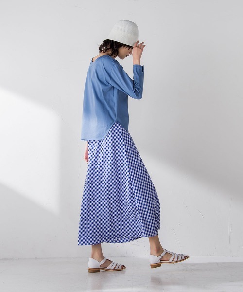 MAYSON GREY（メイソングレイ）の「【socolla】ステッチロゴヘルシープルオーバー≪洗濯機で洗える≫（Tシャツ/カットソー・レディース・ブラック/オフホワイト/ブルー・M）」の22枚目の写真