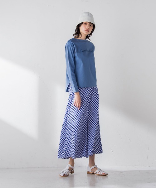 MAYSON GREY（メイソングレイ）の「【socolla】ステッチロゴヘルシープルオーバー≪洗濯機で洗える≫（Tシャツ/カットソー・レディース・ブラック/オフホワイト/ブルー・M）」の12枚目の写真