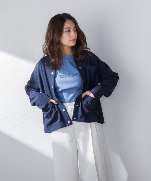 MAYSON GREY（メイソングレイ）の「【socolla】ステッチロゴヘルシープルオーバー≪洗濯機で洗える≫（Tシャツ/カットソー・レディース・ブラック/オフホワイト/ブルー・M）」の18枚目の写真