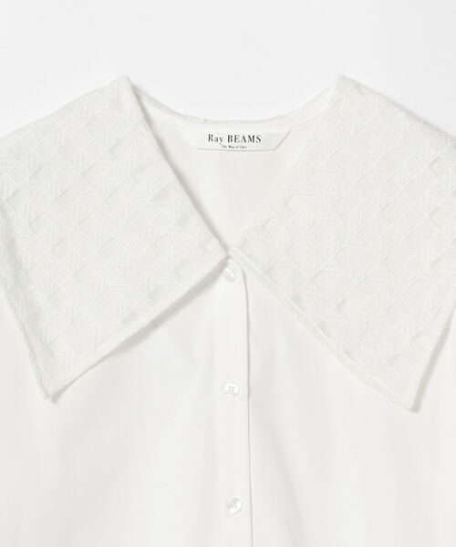 Ray BEAMS(レイビームス)の「Ray BEAMS / シアー チェック ビッグカラー シャツ(シャツ/ブラウス・レディース・ブラック/ホワイト・ONE SIZE)」の18枚目の写真