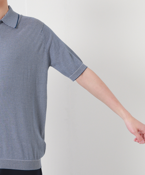 新品　John Smedley ジョンスメドレー Kyson 楽天市場】ジョンスメドレー JOHN SMEDLEY KYSON 30G BORDER KNIT POLO