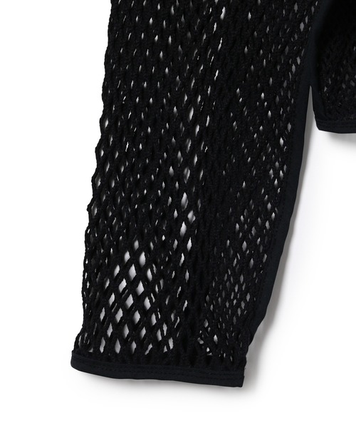 ADAM ET ROPE'（アダムエロペ）の「パターンメッシュプルオーバー（Tシャツ/カットソー・レディース・ブラック/キナリ・FREE）」の9枚目の写真