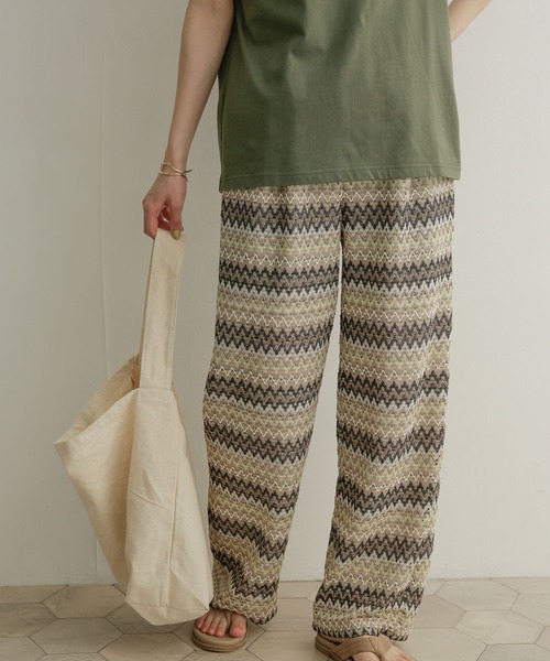 URBAN RESEARCH DOORS（アーバンリサーチドアーズ）の「ジャガードイージーパンツ（その他パンツ・レディース・ベージュ系その他/ブルー系その他/ピンク系その他・MEDIUM）」の9枚目の写真