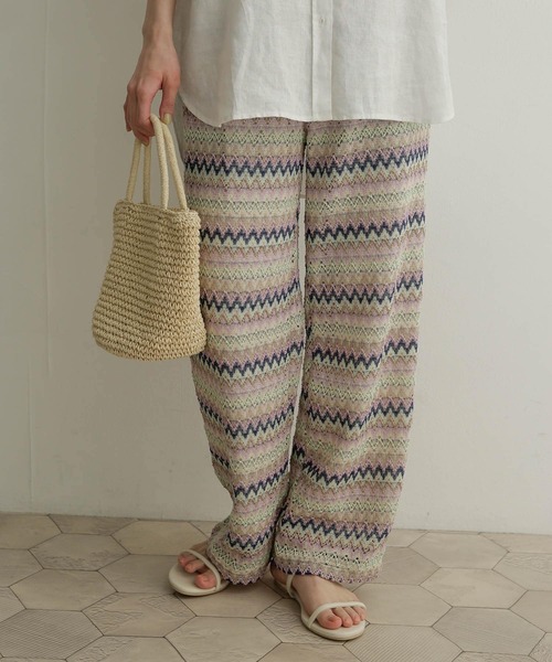 URBAN RESEARCH DOORS（アーバンリサーチドアーズ）の「ジャガードイージーパンツ（その他パンツ・レディース・ベージュ系その他/ブルー系その他/ピンク系その他・MEDIUM）」の19枚目の写真