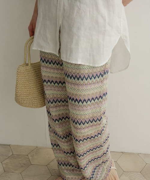 URBAN RESEARCH DOORS（アーバンリサーチドアーズ）の「ジャガードイージーパンツ（その他パンツ・レディース・ベージュ系その他/ブルー系その他/ピンク系その他・MEDIUM）」の21枚目の写真