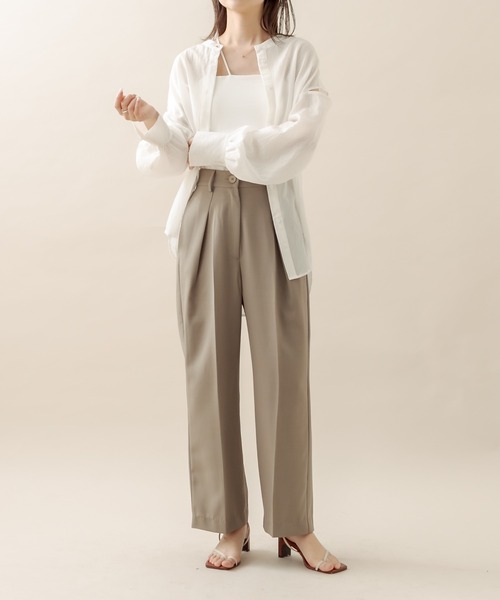 mline（エムライン）の「[mline] センタープレスパンツ（その他パンツ・レディース・ベージュ/ピンク/アイボリー/ブラック・1/2）」の9枚目の写真