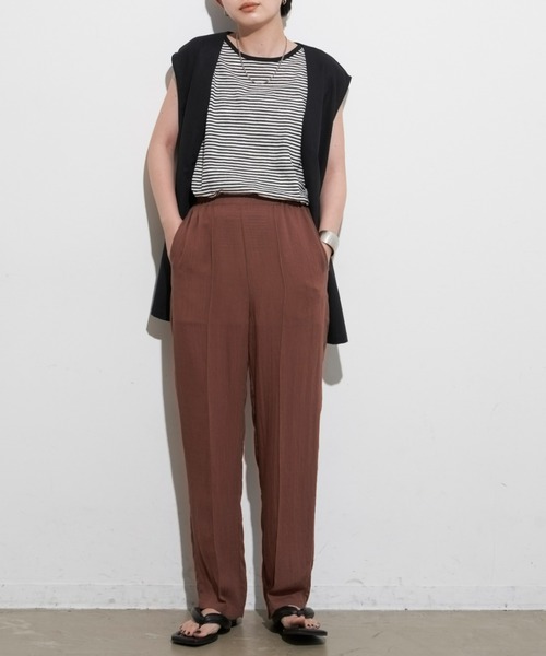 Aunt Marie's(アントマリーズ)の「リネンライクピンタックイージーパンツ(その他パンツ・レディース・ブラック/ブラウン/ピンク/ライム・FREE/S)」の13枚目の写真