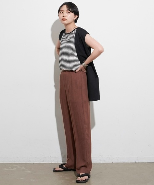 Aunt Marie's(アントマリーズ)の「リネンライクピンタックイージーパンツ(その他パンツ・レディース・ブラック/ブラウン/ピンク/ライム・FREE/S)」の15枚目の写真