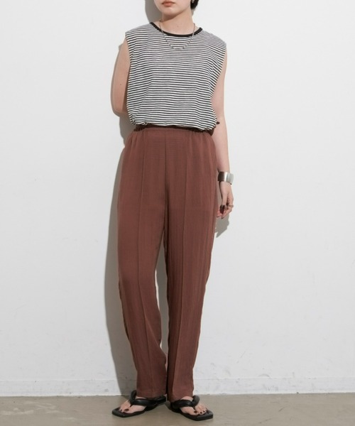 Aunt Marie's(アントマリーズ)の「リネンライクピンタックイージーパンツ(その他パンツ・レディース・ブラック/ブラウン/ピンク/ライム・FREE/S)」の17枚目の写真