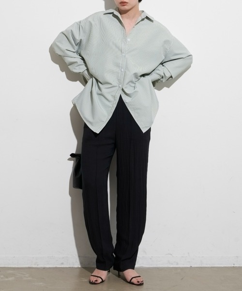 Aunt Marie's(アントマリーズ)の「リネンライクピンタックイージーパンツ(その他パンツ・レディース・ブラック/ブラウン/ピンク/ライム・FREE/S)」の6枚目の写真