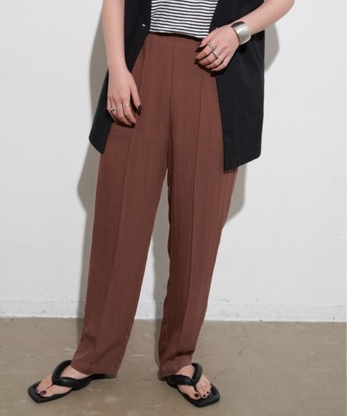 Aunt Marie's(アントマリーズ)の「リネンライクピンタックイージーパンツ(その他パンツ・レディース・ブラック/ブラウン/ピンク/ライム・FREE/S)」の9枚目の写真