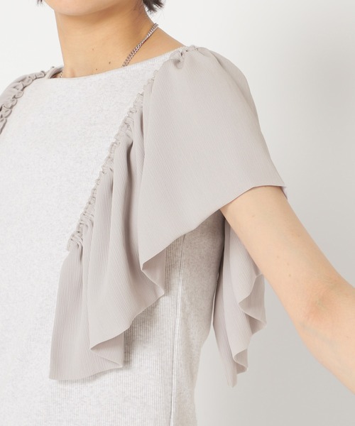 U by SPICK&SPAN（ユーバイスピックアンドスパン）の「ドッキングフリルトップス（Tシャツ/カットソー・レディース・グレー/ベージュ・FREE）」の14枚目の写真