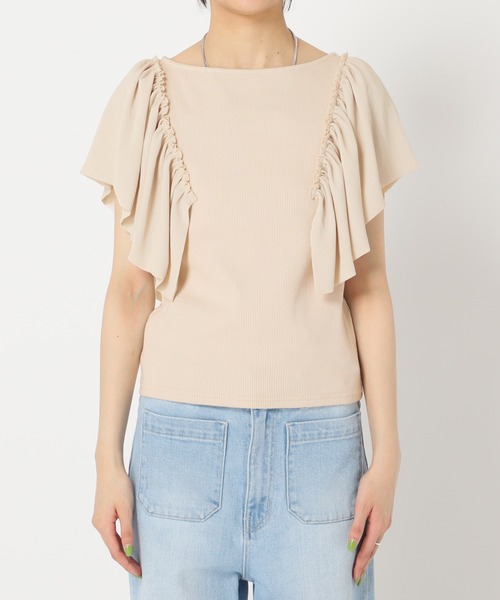 U by SPICK&SPAN（ユーバイスピックアンドスパン）の「ドッキングフリルトップス（Tシャツ/カットソー・レディース・グレー/ベージュ・FREE）」の16枚目の写真