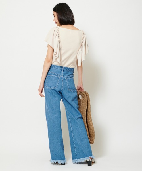 U by SPICK&SPAN（ユーバイスピックアンドスパン）の「ドッキングフリルトップス（Tシャツ/カットソー・レディース・グレー/ベージュ・FREE）」の8枚目の写真