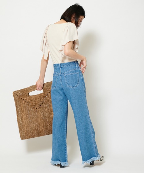 U by SPICK&SPAN（ユーバイスピックアンドスパン）の「ドッキングフリルトップス（Tシャツ/カットソー・レディース・グレー/ベージュ・FREE）」の7枚目の写真
