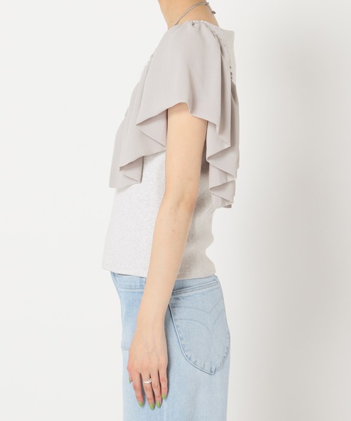 U by SPICK&SPAN（ユーバイスピックアンドスパン）の「ドッキングフリルトップス（Tシャツ/カットソー・レディース・グレー/ベージュ・FREE）」の10枚目の写真