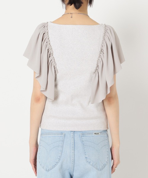 U by SPICK&SPAN（ユーバイスピックアンドスパン）の「ドッキングフリルトップス（Tシャツ/カットソー・レディース・グレー/ベージュ・FREE）」の11枚目の写真