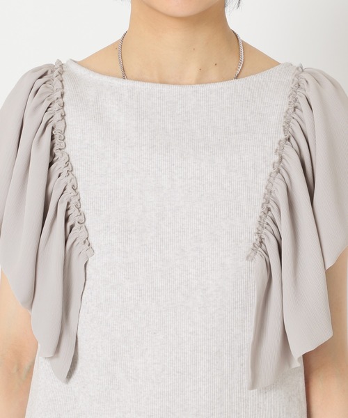 U by SPICK&SPAN（ユーバイスピックアンドスパン）の「ドッキングフリルトップス（Tシャツ/カットソー・レディース・グレー/ベージュ・FREE）」の12枚目の写真