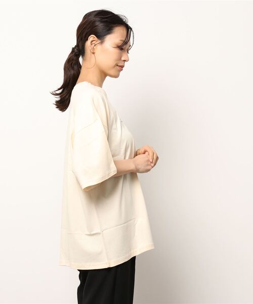 leune(ルネ)の「【leune】ベーシックロゴTシャツ(Tシャツ/カットソー・レディース・ピンク/ホワイト系・MEDIUM)」の9枚目の写真