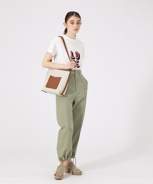 LOWELL things（ロウェル　シングス）の「●キャンバスループトートBAG（トートバッグ・レディース・オフホワイト/キャメル・フリー）」の6枚目の写真