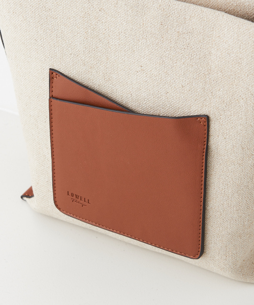 LOWELL things（ロウェル　シングス）の「●キャンバスループトートBAG（トートバッグ・レディース・オフホワイト/キャメル・フリー）」の4枚目の写真