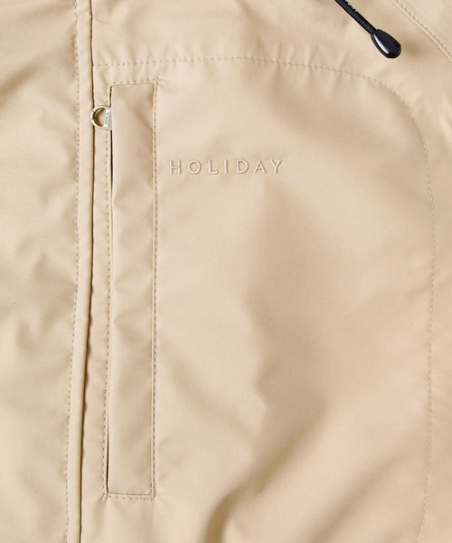 HOLIDAY（ホリデイ）の「WIND JACKET (WATER PROOF) ウィンドジャケット (ウォータープルーフ)（ナイロンジャケット・レディース・ブラック/ベージュ・ONE SIZE）」の4枚目の写真