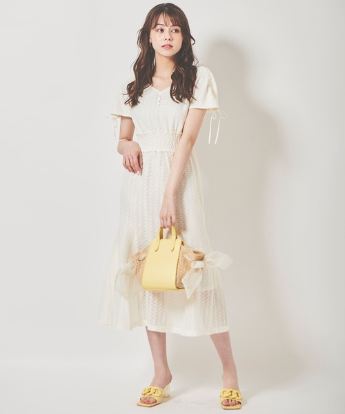 31 Sons de mode（トランテアン　ソン　ドゥ　モード）の「ラッセルレースワンピース（ワンピース・レディース・オフホワイト/モカ・38/36）」の9枚目の写真