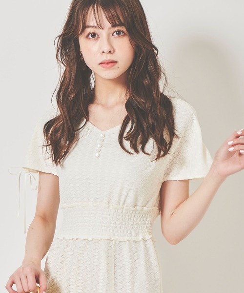 31 Sons de mode（トランテアン　ソン　ドゥ　モード）の「ラッセルレースワンピース（ワンピース・レディース・オフホワイト/モカ・38/36）」の15枚目の写真