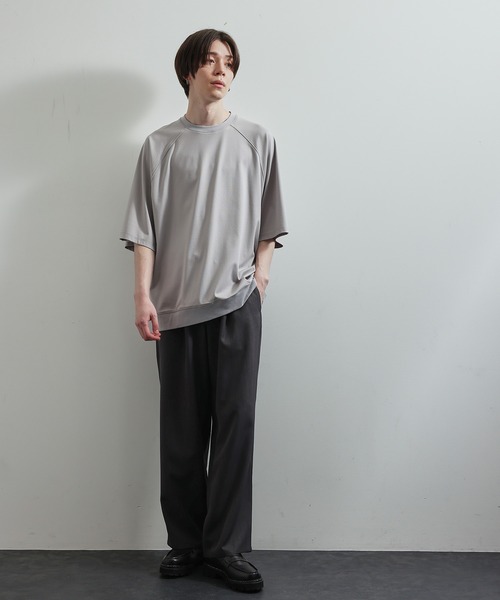 JUNRED(ジュンレッド)の「ラグランBIG Tシャツ(Tシャツ/カットソー・メンズ・ライトグレー/ブラック/ダークブラウン/ネイビー・S/M/L)」の9枚目の写真