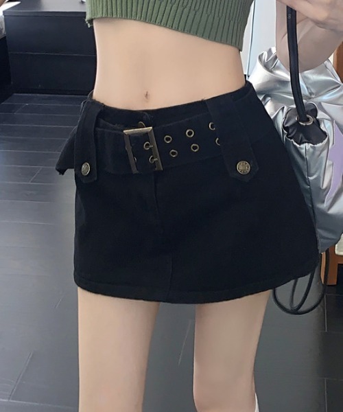 MANGROVE（マングローブ）の「ワイドベルトミニデニムスカート（デニムスカート・レディース・ブルー/ブラック・MEDIUM/LARGE）」の9枚目の写真