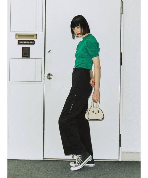 jouetie(ジュエティ)の「フロントポケットレースアップデニム(デニムパンツ・レディース・ブルー/ライトブルー/ブラック・MEDIUM/SMALL)」の8枚目の写真