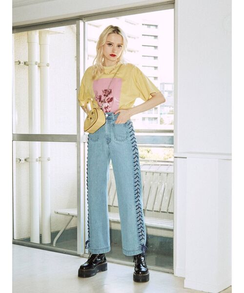 jouetie(ジュエティ)の「フロントポケットレースアップデニム(デニムパンツ・レディース・ブルー/ライトブルー/ブラック・MEDIUM/SMALL)」の11枚目の写真