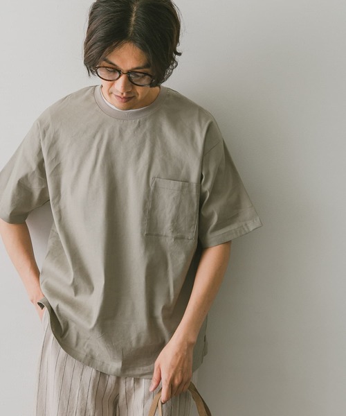 URBAN RESEARCH DOORS（アーバンリサーチドアーズ）の「ストレッチリネンクルーネックTシャツ（シャツ/ブラウス・メンズ・グレー/ブルー/ブラウン/ブラック/オレンジ・MEDIUM/LARGE）」の3枚目の写真