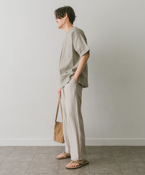 URBAN RESEARCH DOORS（アーバンリサーチドアーズ）の「ストレッチリネンクルーネックTシャツ（シャツ/ブラウス・メンズ・グレー/ブルー/ブラウン/ブラック/オレンジ・MEDIUM/LARGE）」の14枚目の写真