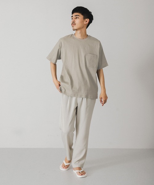 URBAN RESEARCH DOORS（アーバンリサーチドアーズ）の「ストレッチリネンクルーネックTシャツ（シャツ/ブラウス・メンズ・グレー/ブルー/ブラウン/ブラック/オレンジ・MEDIUM/LARGE）」の7枚目の写真