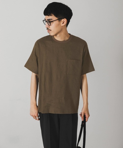URBAN RESEARCH DOORS（アーバンリサーチドアーズ）の「ストレッチリネンクルーネックTシャツ（シャツ/ブラウス・メンズ・グレー/ブルー/ブラウン/ブラック/オレンジ・MEDIUM/LARGE）」の21枚目の写真