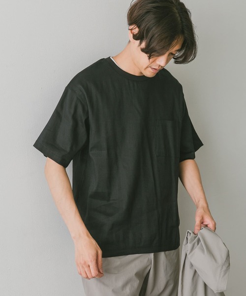 URBAN RESEARCH DOORS（アーバンリサーチドアーズ）の「ストレッチリネンクルーネックTシャツ（シャツ/ブラウス・メンズ・グレー/ブルー/ブラウン/ブラック/オレンジ・MEDIUM/LARGE）」の10枚目の写真