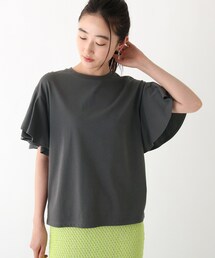 OPAQUE.CLIP | 【C】コットンダブルフリルスリーブカットソー【WEB限定サイズ】(Tシャツ/カットソー)
