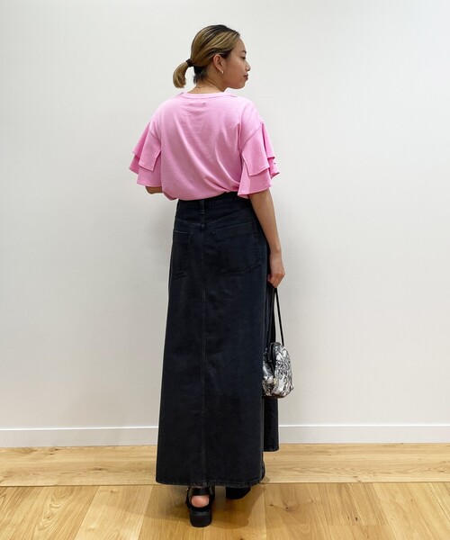 OPAQUE.CLIP（オペークドットクリップ）の「◆【C】コットンダブルフリルスリーブカットソー【WEB限定サイズ】（Tシャツ/カットソー・レディース・チャコールグレー/ライトブルー/ブラック/ベビーピンク/ホワイト系・40/38/36/34）」の9枚目の写真