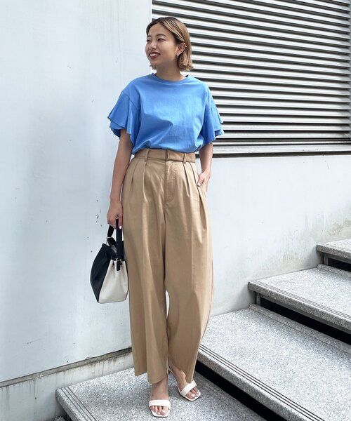 OPAQUE.CLIP（オペークドットクリップ）の「◆【C】コットンダブルフリルスリーブカットソー【WEB限定サイズ】（Tシャツ/カットソー・レディース・チャコールグレー/ライトブルー/ブラック/ベビーピンク/ホワイト系・40/38/36/34）」の15枚目の写真