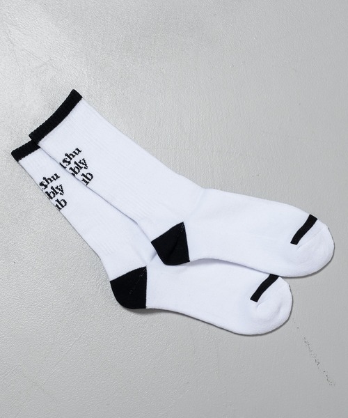Perushu(ペルーシュ)の「perushuロゴソックス(ソックス/靴下・メンズ・ブラック/オフホワイト/ブルー/グリーン・FREE)」の2枚目の写真